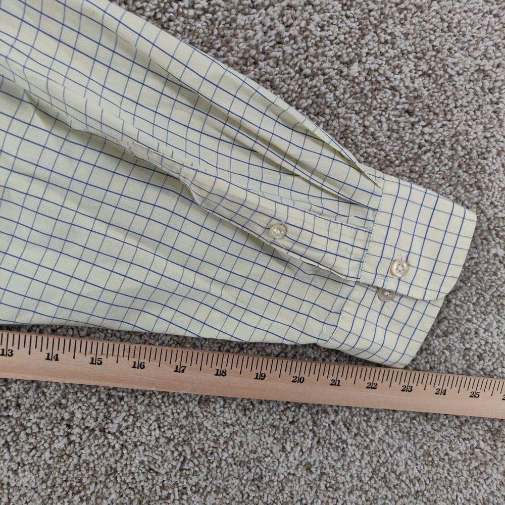 Vintage Polo Ralph Lauren Shirt Mens 17.5 Yellow Plaid Andrew Long Sleeve Button - Picture 13 of 14